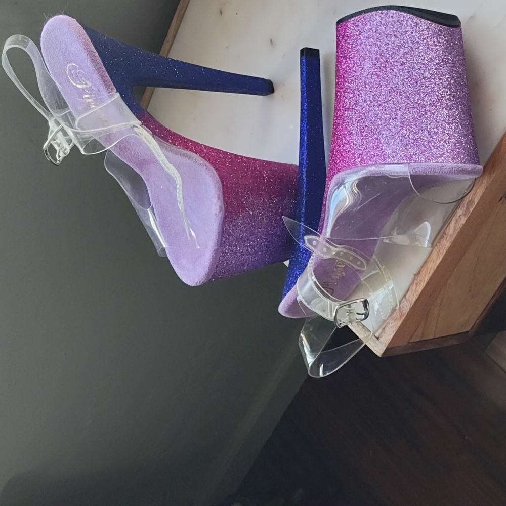 Glitter Platform Heels two tone
